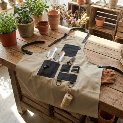 Itens Avental para bolsa de ferramentas de jardim avental de jardim cáqui 83×85cm