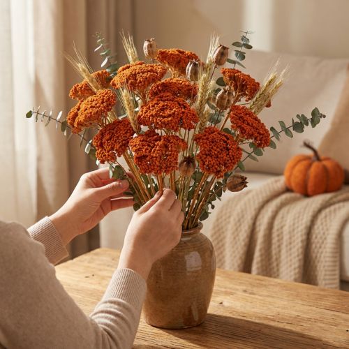 Flores secas de Aquileia laranja, milefólio, 45-60 cm, 1 kg | Floristik24.pt