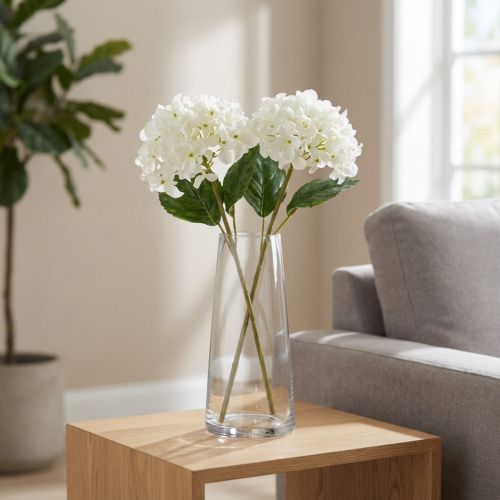 Flor artificial de hortênsia para decoração de interiores elegante e moderna, 80 cm, 2 peças. | Floristik24.pt