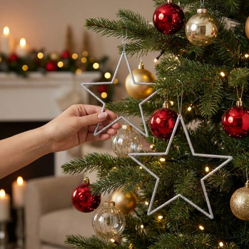 Estrelas decorativas prateadas