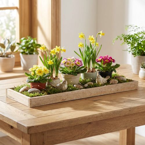 Bandeja decorativa bandeja de madeira oblonga natural 42 × 14 × 3 cm 3 unidades | Floristik24.pt