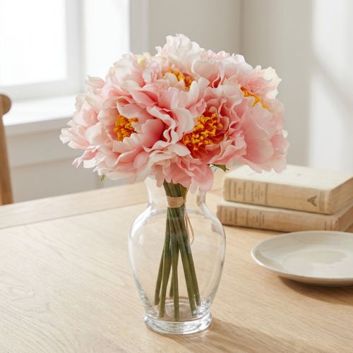 Paeonia Peônia Flor Artificial Peônia Rosa Ø6cm 28cm 7 un | Floristik24.pt