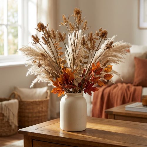 Ramo de cardo artificial dourado L71,5cm | Floristik24.pt