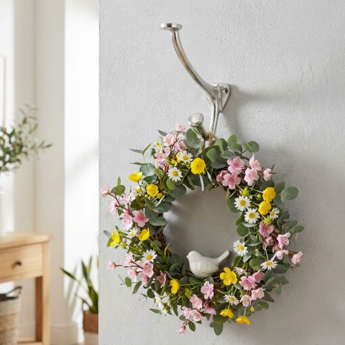 Gancho de parede gancho de decoração de metal prateado com aparência vintage H22cm | Floristik24.pt