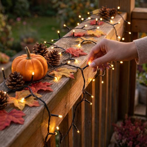 Corrente de luz de arroz LED 80 guirlanda de LED para exterior branco quente 6m | Floristik24.pt
