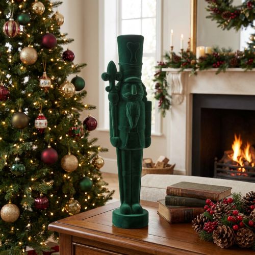 Quebra-nozes em pé, decoração de Natal, aveludado, 77 cm | Floristik24.pt