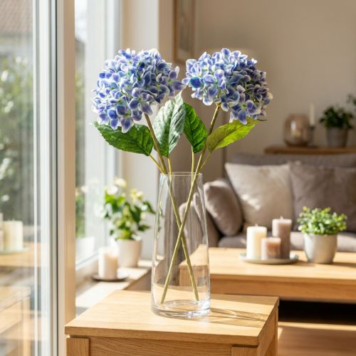 Ramo florido de hortênsia para decoração elegante da casa, 80 cm, 2 peças | Floristik24.pt