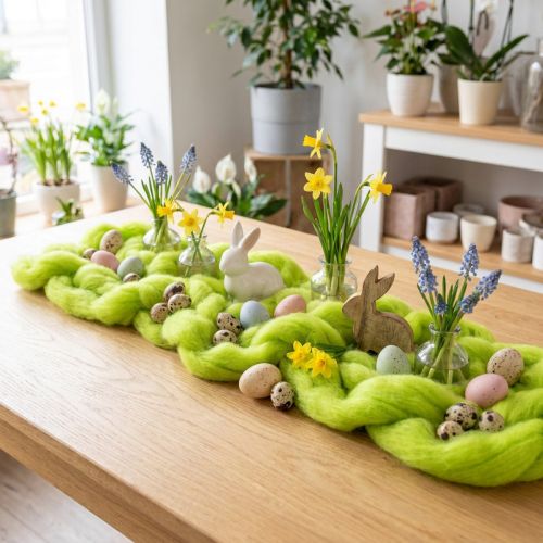 Lã para Decoração e Arranjos Sazonais 2m Verde | Floristik24.pt
