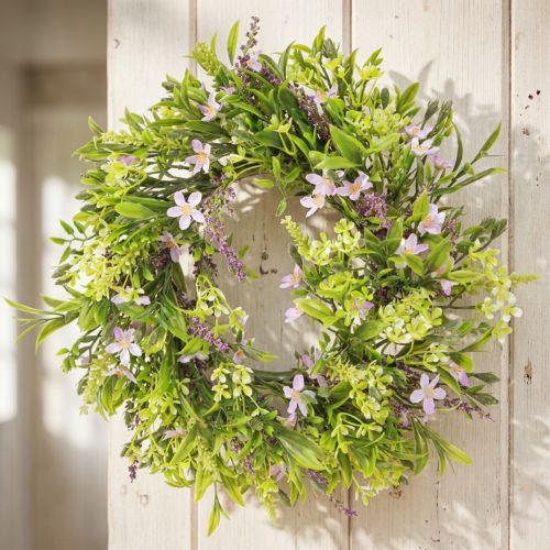 Itens Coroa de Flores de Bach Lavanda Artificial Roxa Ø33cm