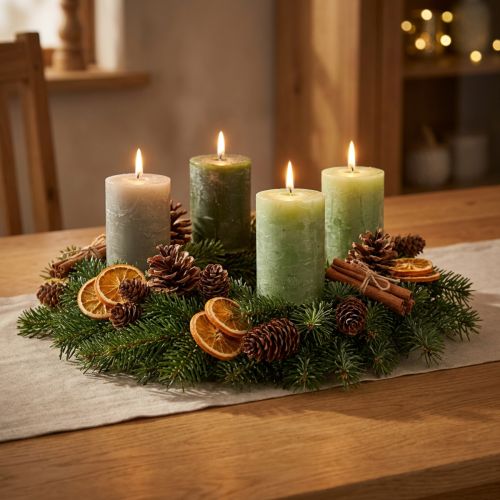 Itens Velas de pilar verdes, 3 tons, cor sólida, estilo rústico, 70x100mm, conjunto de 12, para decoração e Advento.