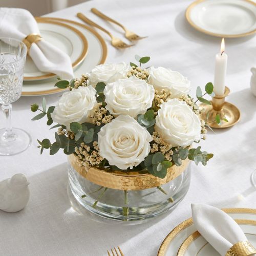 Rosas Infinity Grandes Ø5,5-6cm Brancas 6 un. | Floristik24.pt