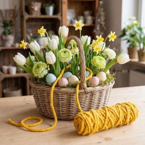 Cordão de feltro fofo Mirabell gema amarelo 25m | Floristik24.pt