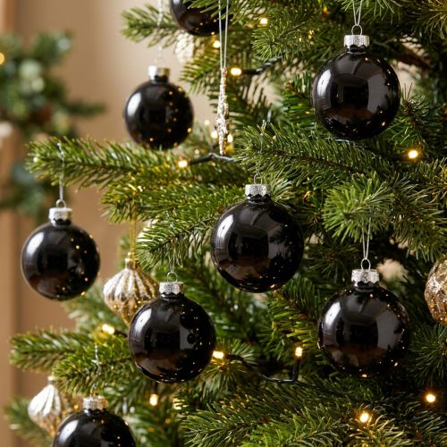Bolas de Natal pretas bolas de vidro Ø4cm 24 un | Floristik24.pt