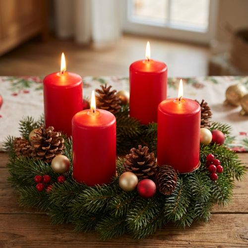 Vela pilar 120/80 Vermelha 6 unidades | Floristik24.pt