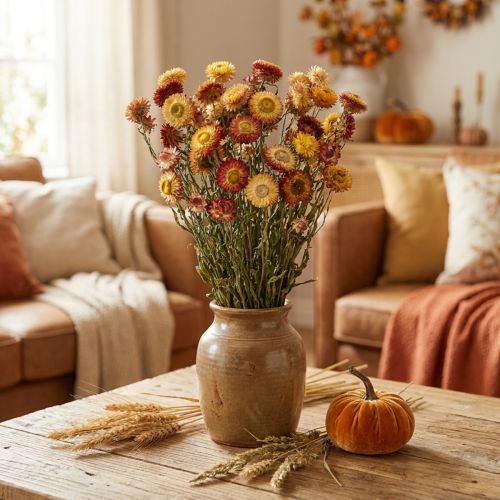 Itens Flor de palha Amarelo, vermelho seco Helichrysum flor seca 50cm 60g