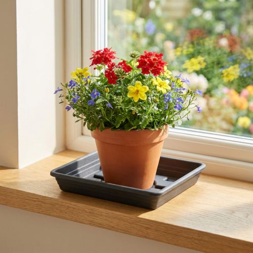 Base para copos Lara quadrada 29cm x 29cm antracite 1ud | Floristik24.pt