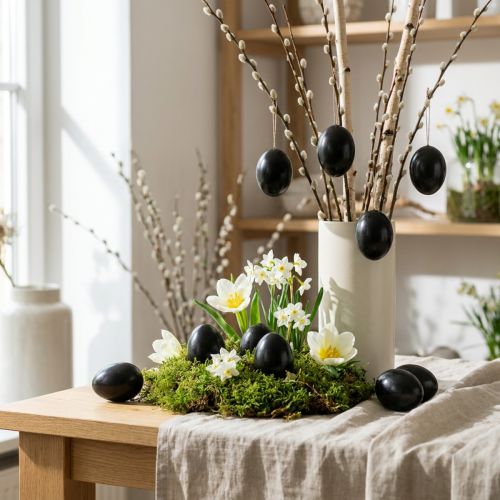 Itens Ovos de ganso pretos ovos estourados decoração de páscoa 10 peças
