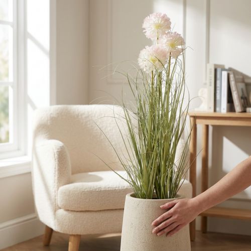 Flores artificiais decorativas bola flor allium cebola ornamental artificial 78cm | Floristik24.pt