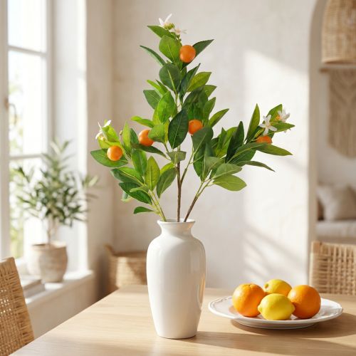 Ramo de laranja decorativo e flores Ramo de laranja artificial 78cm | Floristik24.pt