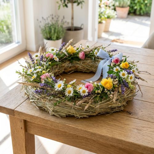Coroas de palha para decoração natural, conjunto de 5 peças, 21-22 cm, faça você mesmo. | Floristik24.pt