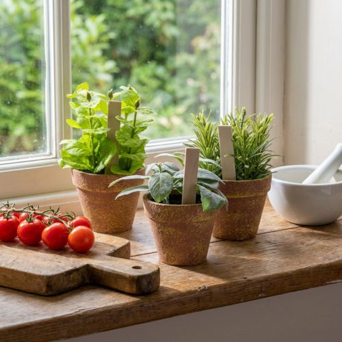Vaso artificial para ervas aromáticas com ervas decorativas para cozinha, jardim, varanda ou terraço, 15m³, 3 peças | Floristik24.pt