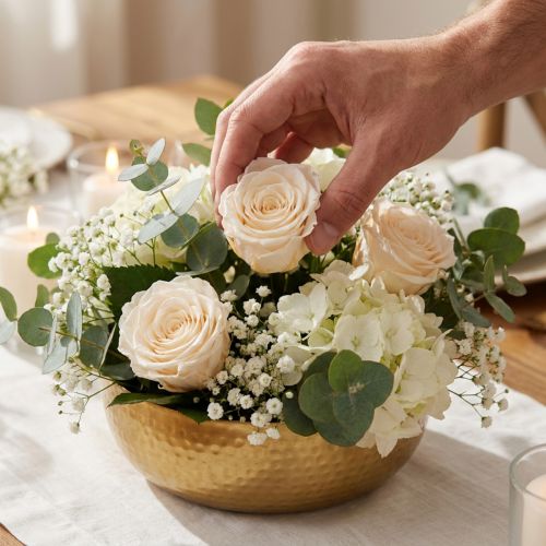 Itens Cabeças de rosa, flores preservadas para arranjos florais elegantes, 5 cm, 6 unidades