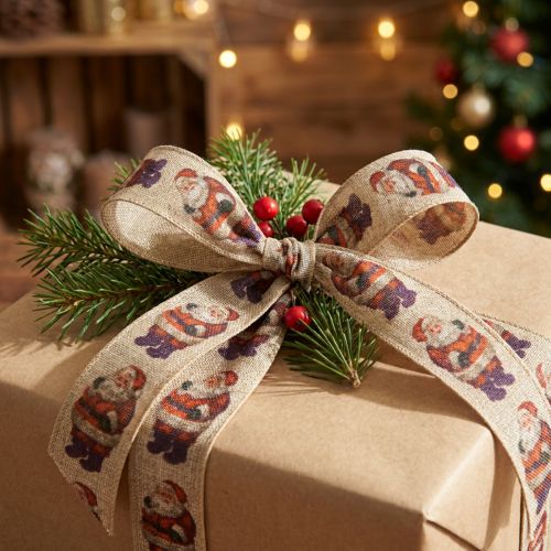 Itens Fita de Natal rústica fita Papai Noel 25mm 15m