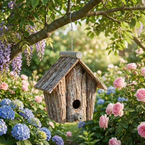 Itens Casa de passarinho decorativa para pendurar Decoração de casa de passarinho casca H21cm