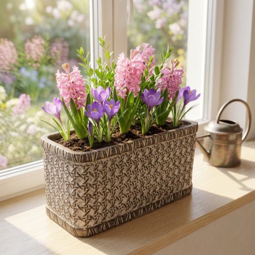 Floreira Tigela de Cerâmica Marrom, Branca 23×11×11cm | Floristik24.pt