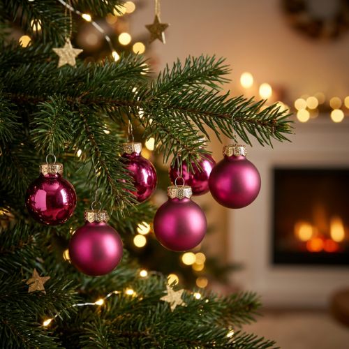 Mini bolas de vidro bolas de árvore de natal rosa Ø2,5cm 22 un | Floristik24.pt