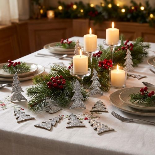 Árvore de Natal brilhante para espalhar 4 cm 48 unidades | Floristik24.pt