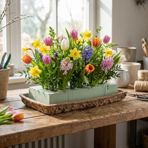 Itens Base Oasis Biolit para blocos de espuma floral 25×14×2cm, 11 peças - Acessórios sustentáveis para arranjos florais
