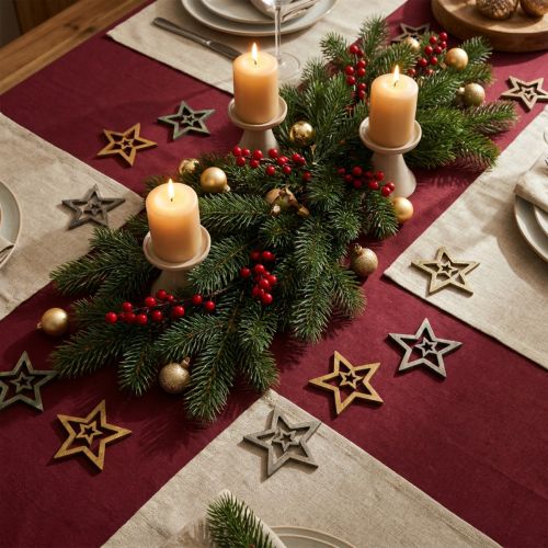 Decoração dispersa estrela de natal madeira 4 cores Ø4cm 72 un | Floristik24.pt