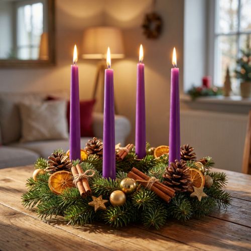 Itens Velas cônicas Velas Wenzel roxas 250/23mm 12 un