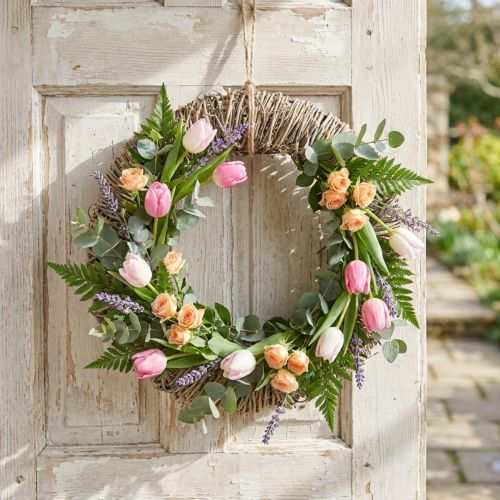 Guirlanda de videira, guirlanda decorativa, branca lavada, Ø38cm, decoração rústica natural, guirlanda de porta, guirlanda de mesa | Floristik24.pt