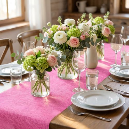 Itens Corredor de mesa decorativo de lã corredor de mesa decorativo de lã rosa 23cm 25m