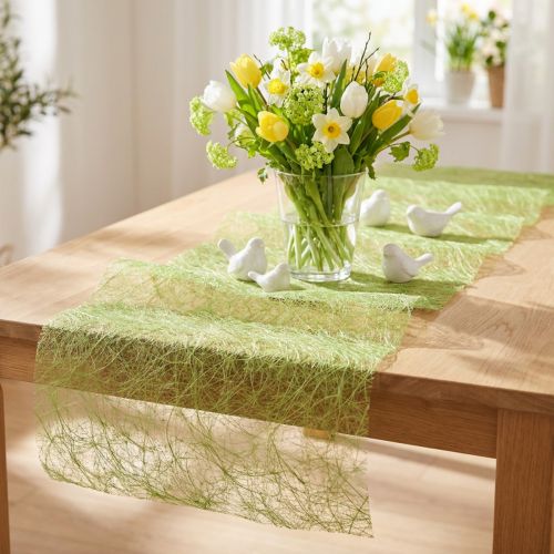 Deco caminho de mesa Sizoweb velo grama verde 30cm 5m | Floristik24.pt