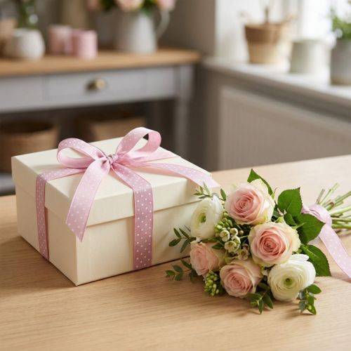 Fita para presente fita decorativa rosa com pontos 15mm 20m | Floristik24.pt