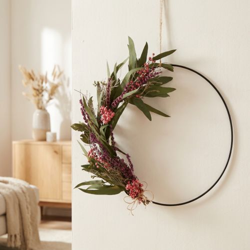 Kit de decoração DIY para guirlanda de flores secas de lavanda (Ø30cm) - Conjunto criativo para montar | Floristik24.pt