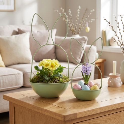 Vaso em forma de coelho, decoração de Páscoa para sala de estar, 34 cm | Floristik24.pt