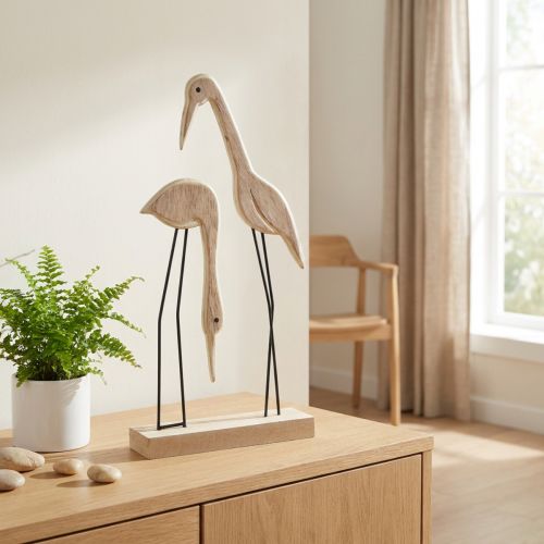 Suporte figura de madeira par de guindaste natural 27,5×13cm 2 un | Floristik24.pt