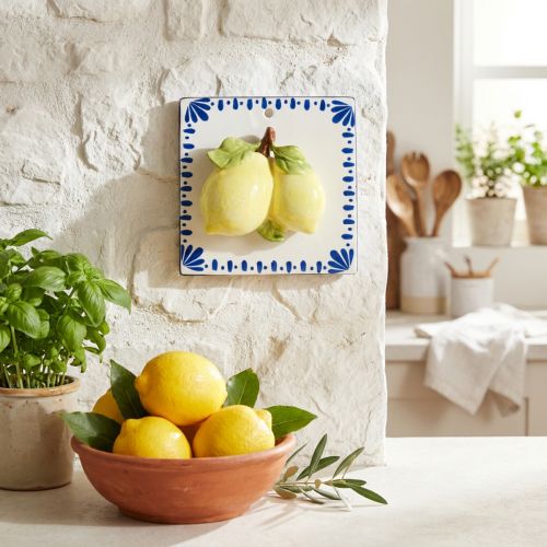Decoração de parede azulejo limão decoração de cozinha 15×15cm | Floristik24.pt