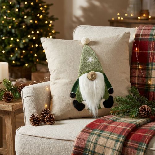 Almofada decorativa com almofada decorativa gnomo verde bege 40×40cm | Floristik24.pt