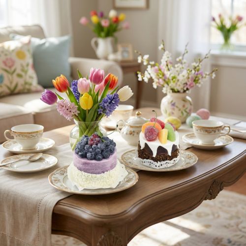 Mini tarteletes decorativas com frutas, réplicas artificiais de bolos, decoração para vitrines, conjunto de 2 peças Ø8cm | Floristik24.pt