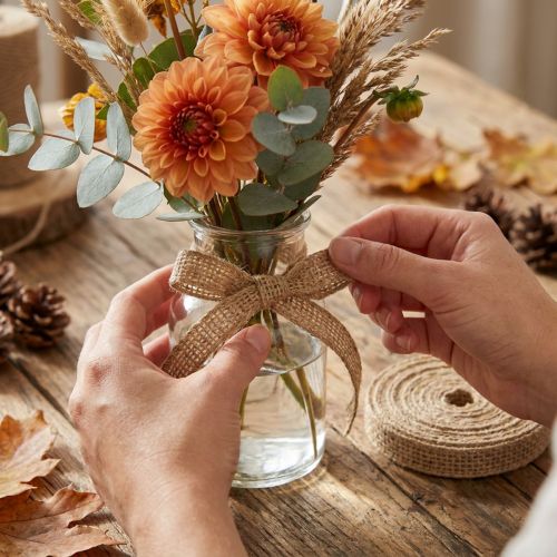Itens Fita decorativa de juta natural 12mm fita decorativa rústica de juta 10m