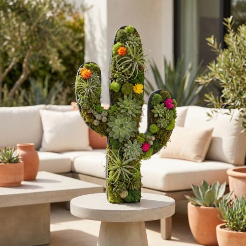 Figura de cacto em espuma floral, preta, 38 cm x 74 cm | Floristik24.pt