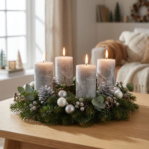 Itens Velas sólidas cinza 60x100mm 4 un