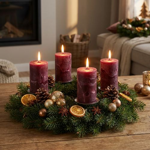 Itens Velas de cor sólida bordô 60x100mm 4 unidades