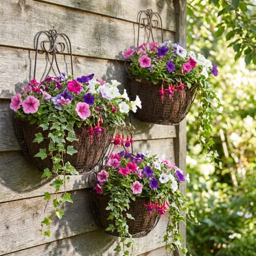Cesto suspenso de plantas metal ferrugem look H30/33,5/40cm conjunto de 3 | Floristik24.pt