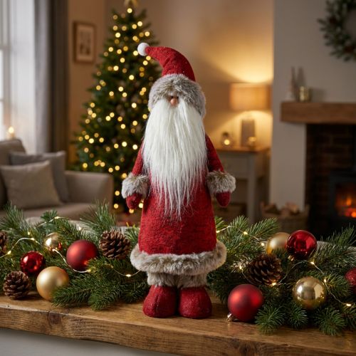 Decoração Papai Noel em pé Decoração figura Papai Noel Vermelho H41cm | Floristik24.pt